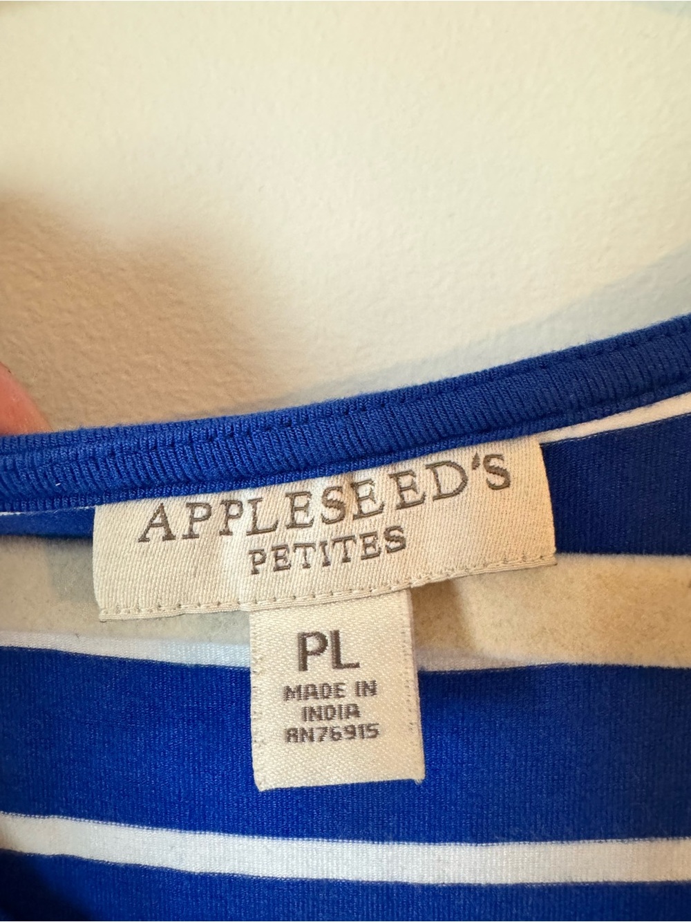 Appleseed's Blue and White Striped Tie-Waist Midi embroidered Dress - Picture 9 of 10